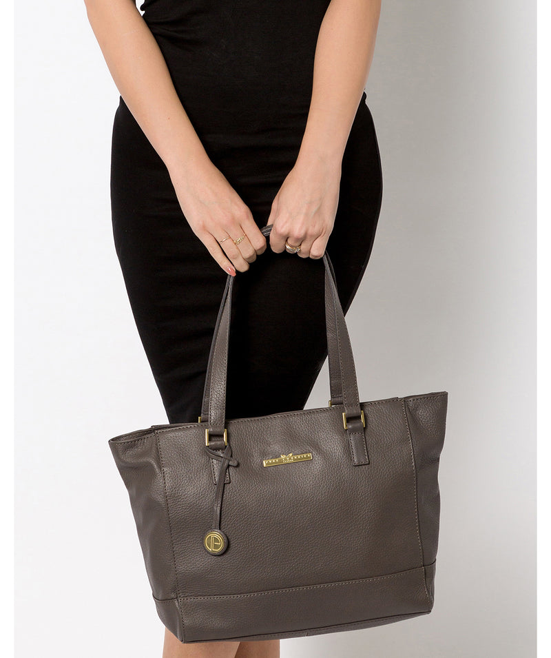 'Goldie' Grey Leather Tote Bag image 2
