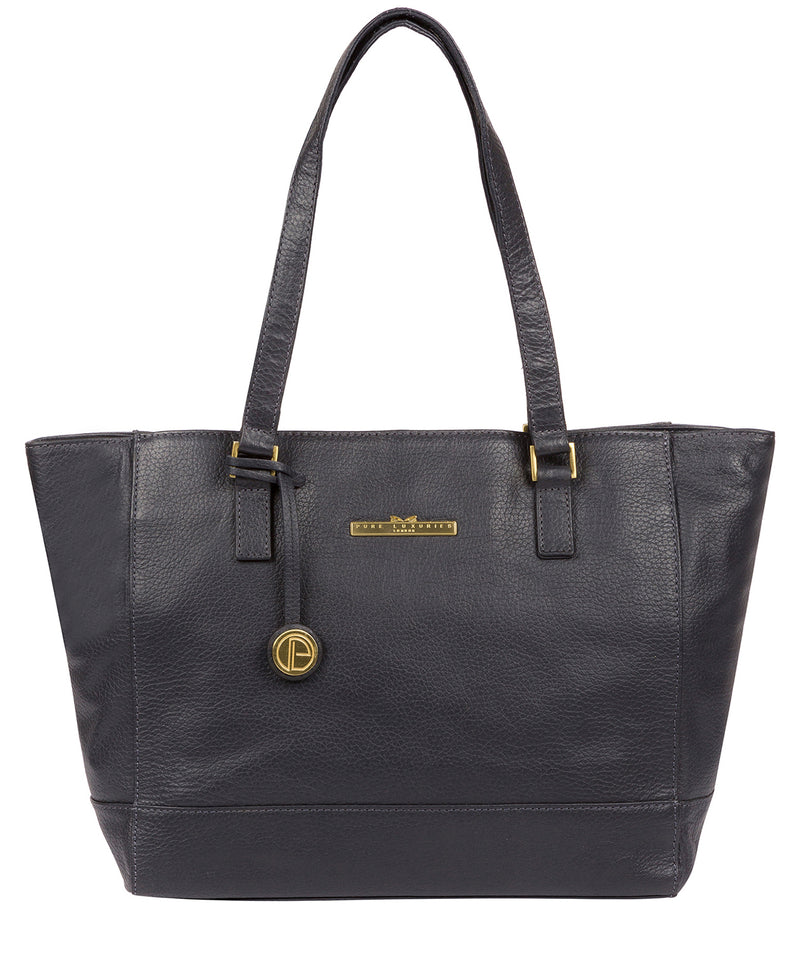 'Goldie' Midnight Blue Leather Tote Bag image 1
