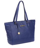'Goldie' Navy Leather Tote Bag image 3