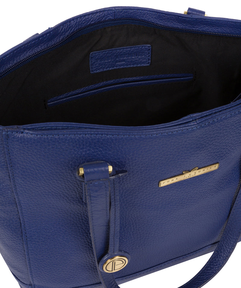'Goldie' Navy Leather Tote Bag image 5
