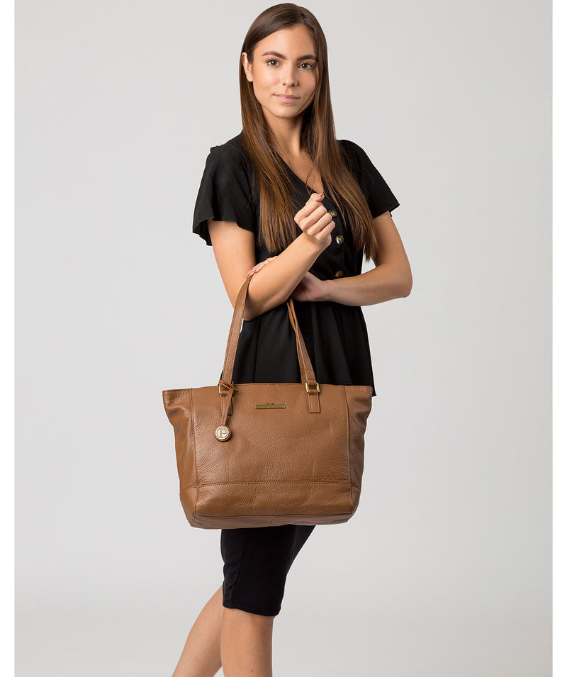 'Goldie' Tan Leather Tote Bag image 2