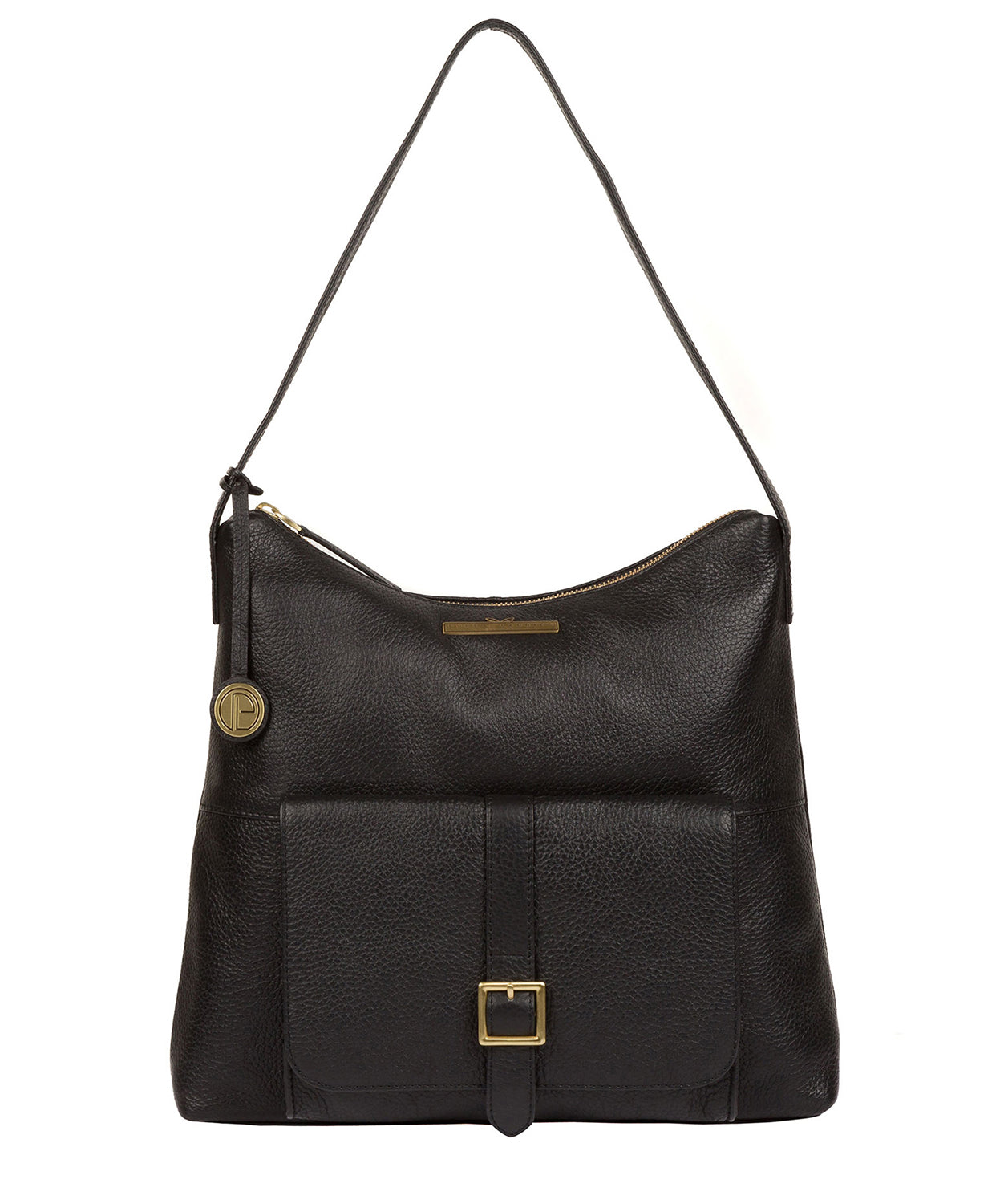 Black Leather Shoulder Bag 'Irena' by Pure Luxuries – Pure Luxuries London