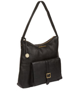 'Irena' Black Leather Shoulder Bag image 3