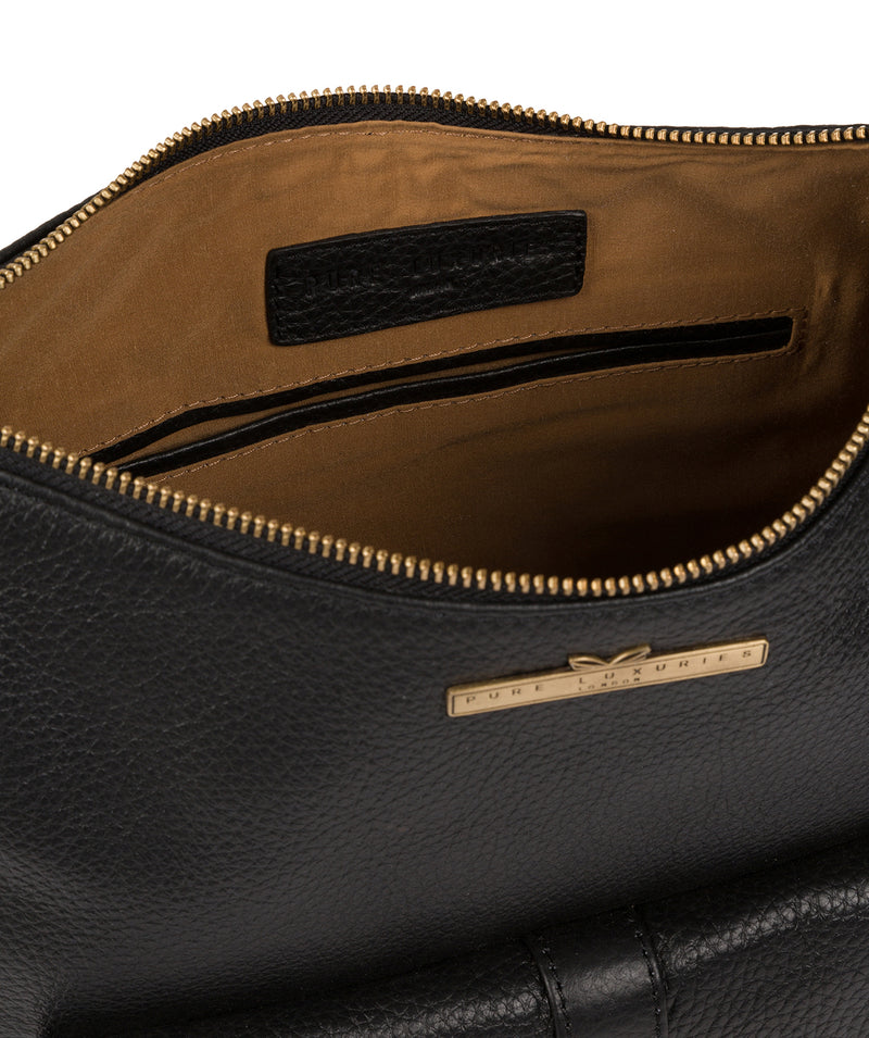 'Irena' Black Leather Shoulder Bag image 4