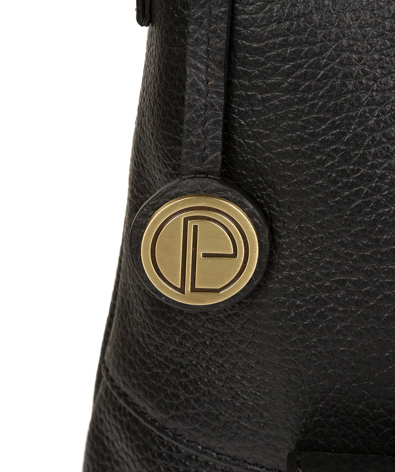 'Irena' Black Leather Shoulder Bag image 6
