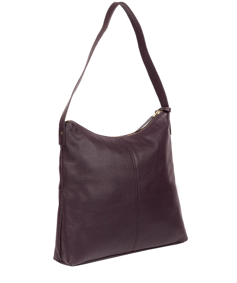 'Irena' Plum Leather Shoulder Bag image 4