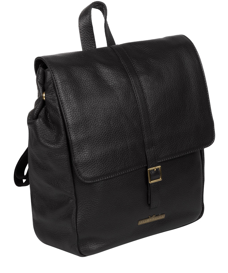 'Maryam' Black Leather Backpack image 3