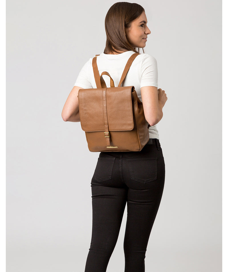 'Maryam' Tan Leather Backpack image 2
