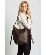 'Hoxton' Chocolate Leather Shoulder Bag