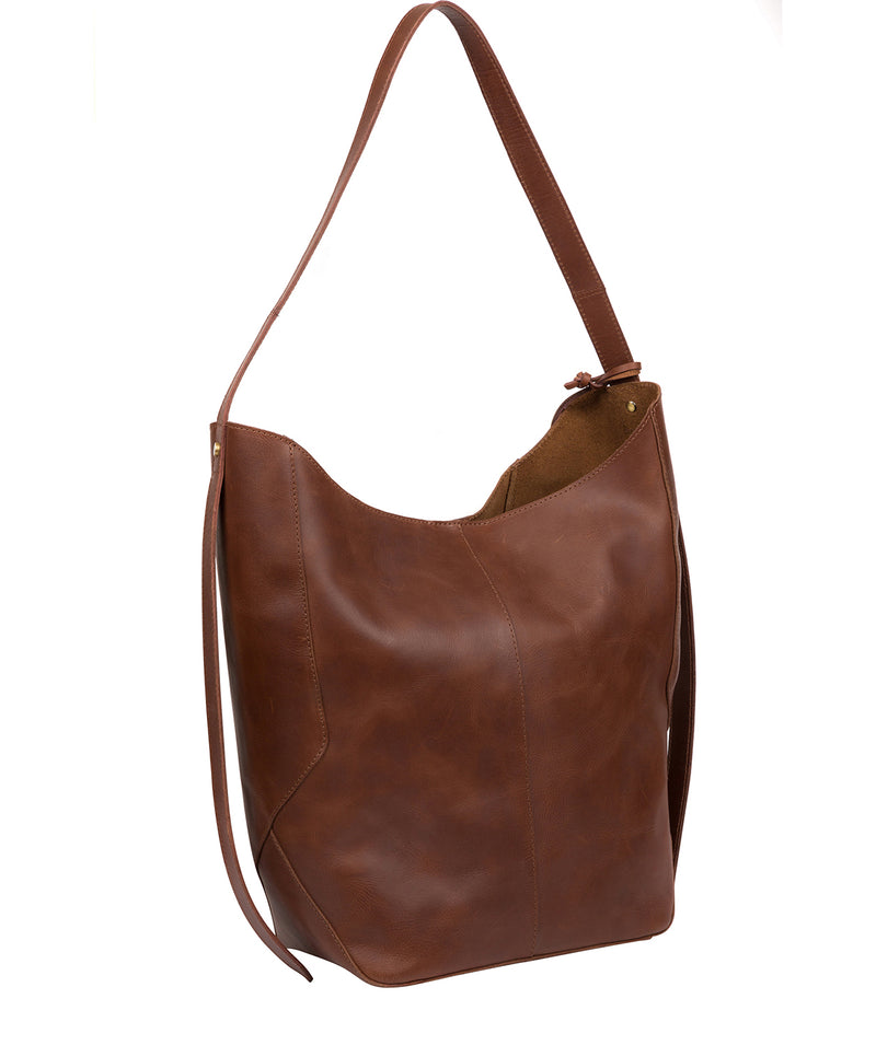 'Hoxton' Conker Brown Leather Shoulder Bag Pure Luxuries London