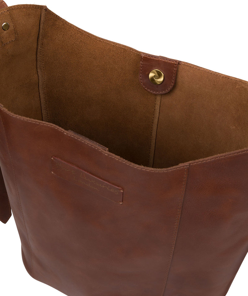 'Hoxton' Conker Brown Leather Shoulder Bag Pure Luxuries London