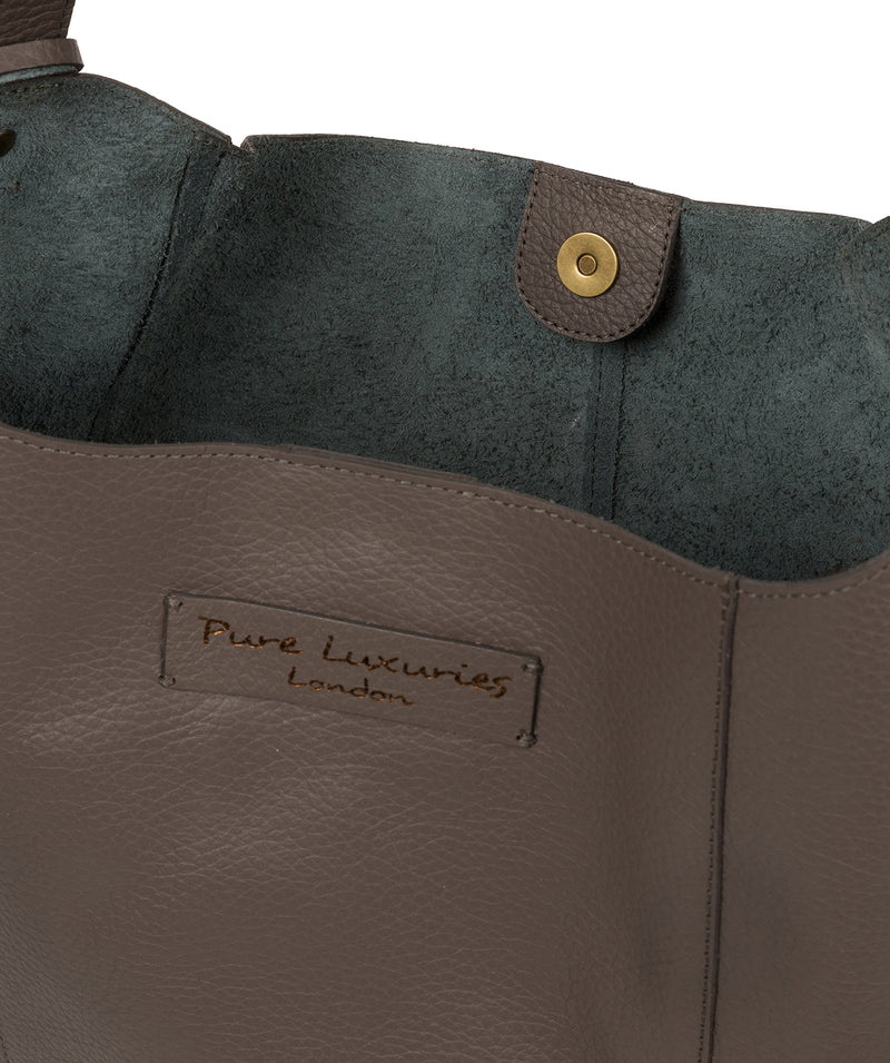 'Hoxton' Grey Leather Shoulder Bag image 4