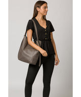 'Hoxton' Grey Leather Shoulder Bag image 2