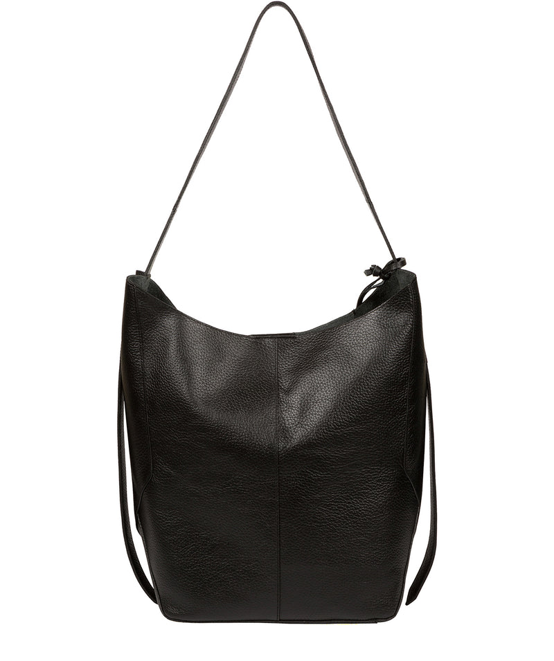 'Hoxton' Jet Black Leather Shoulder Bag image 3