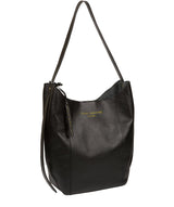 'Hoxton' Jet Black Leather Shoulder Bag