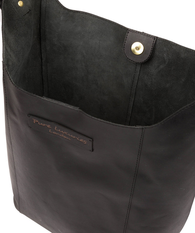 'Hoxton' Liquorice Leather Shoulder Bag image 4