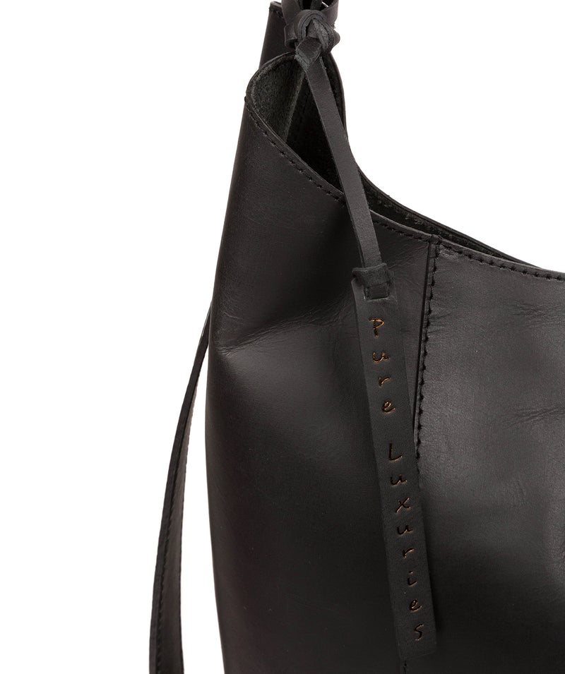 'Hoxton' Liquorice Leather Shoulder Bag Pure Luxuries London