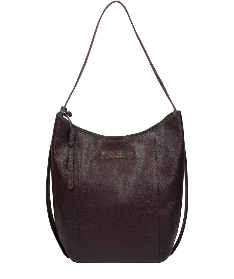 'Hoxton' Plum Leather Shoulder Bag image 1