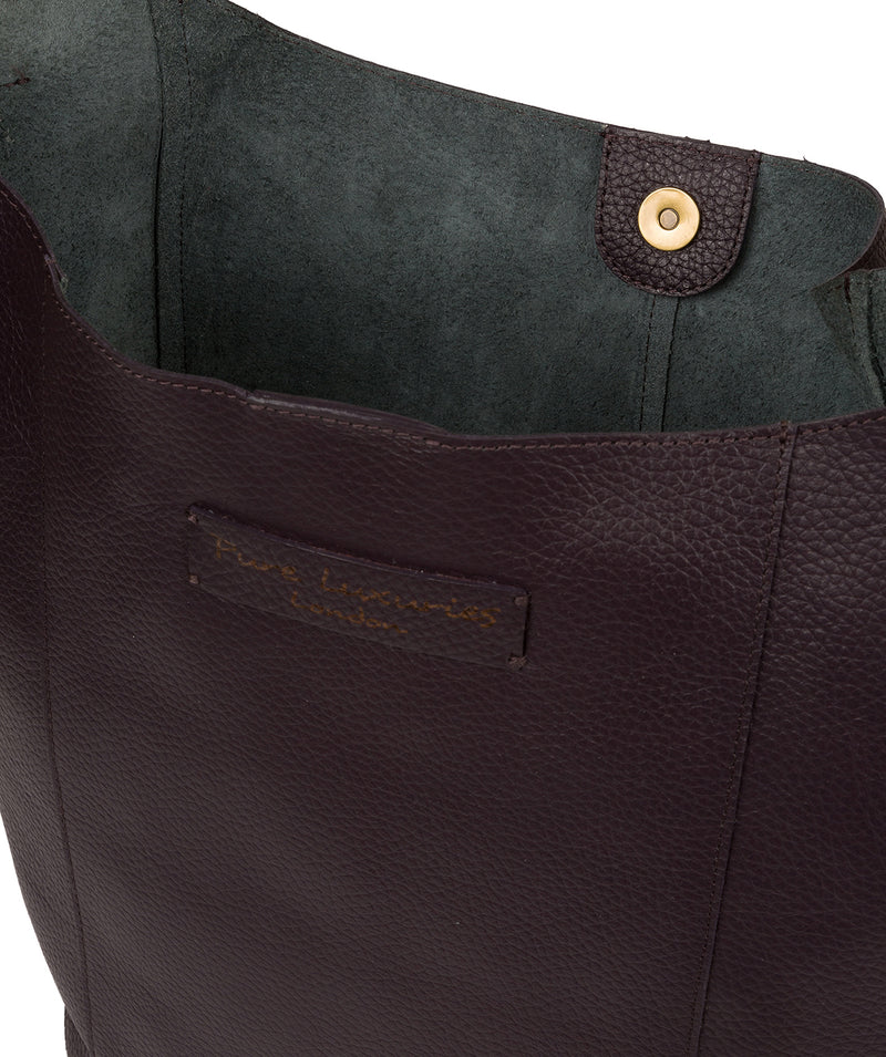 'Hoxton' Plum Leather Shoulder Bag image 4