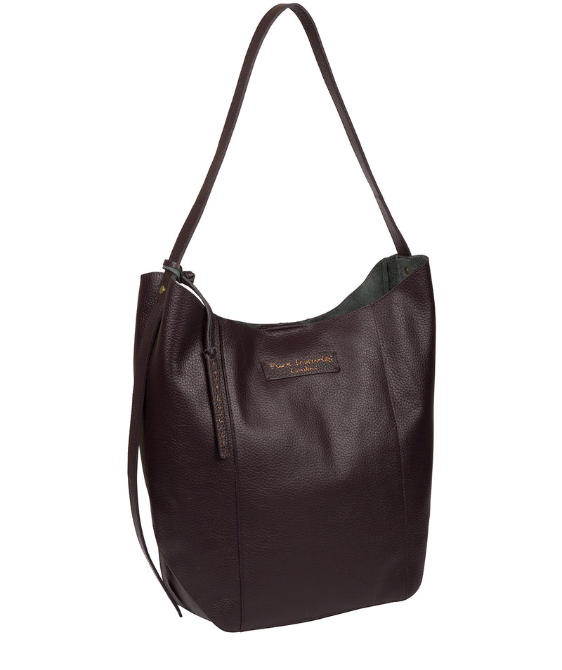 'Hoxton' Plum Leather Shoulder Bag image 5