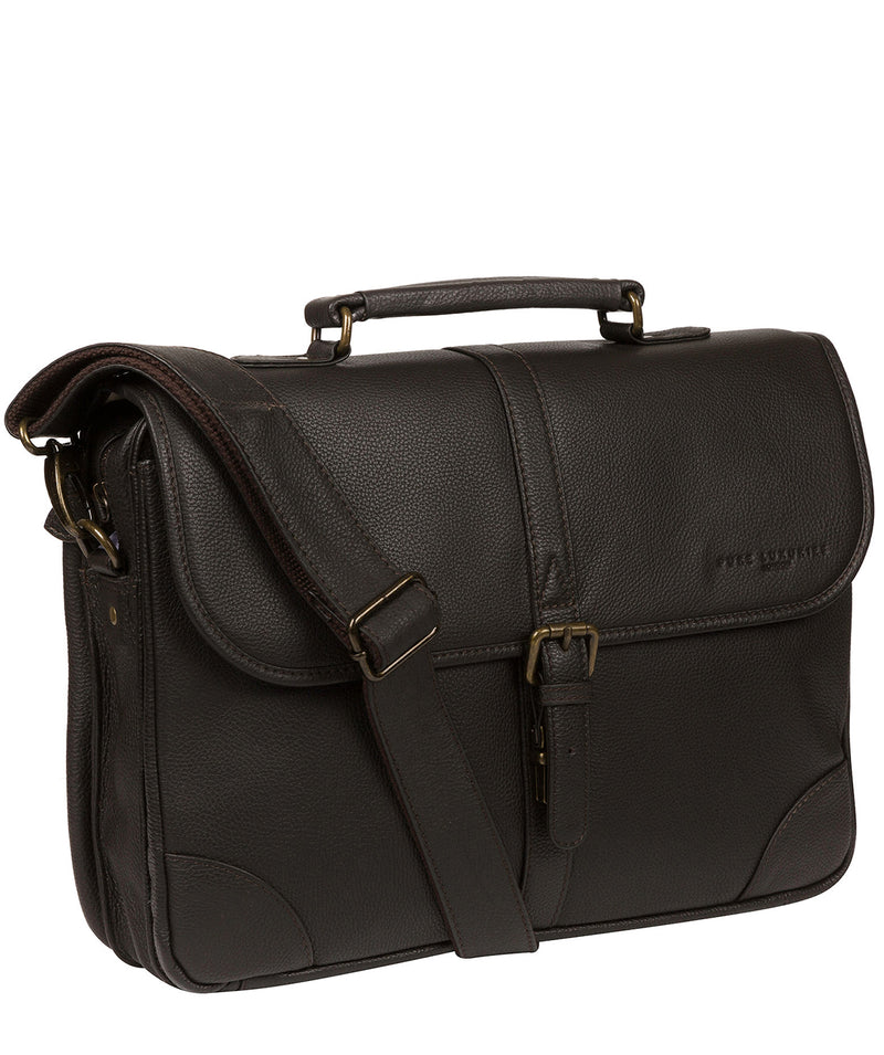 'Bond' Brown Leather Work Bag image 5