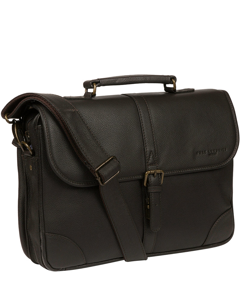 'Bond' Brown Leather Work Bag image 6