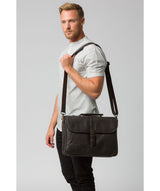 'Bond' Brown Leather Work Bag image 2