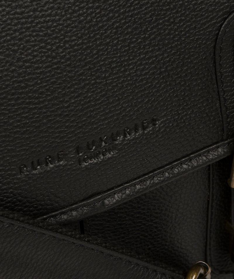 'Bank' Black Leather Work Bag image 6
