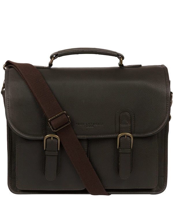 'Bank' Brown Leather Work Bag image 1