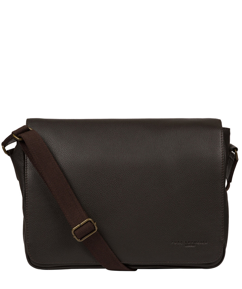 'Sanderson' Brown Leather Messenger Bag image 1