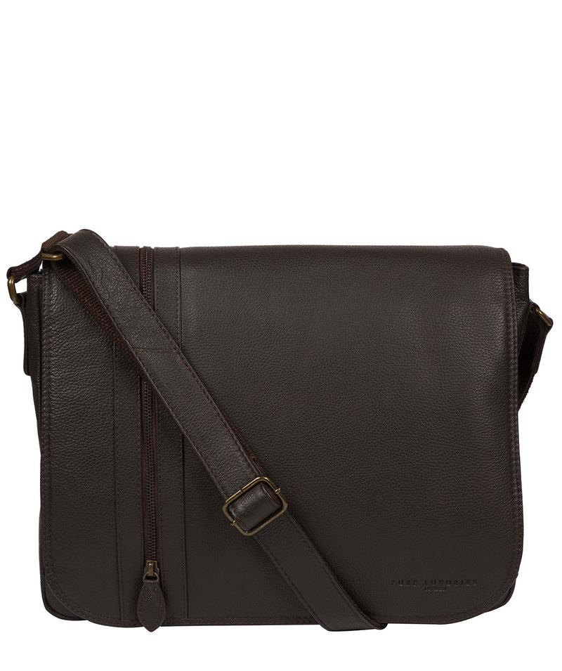 'Jefferson' Brown Leather Messenger Bag image 1