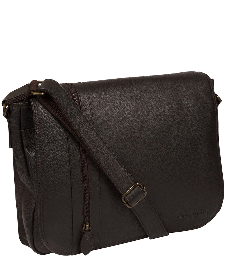 'Jefferson' Brown Leather Messenger Bag image 5