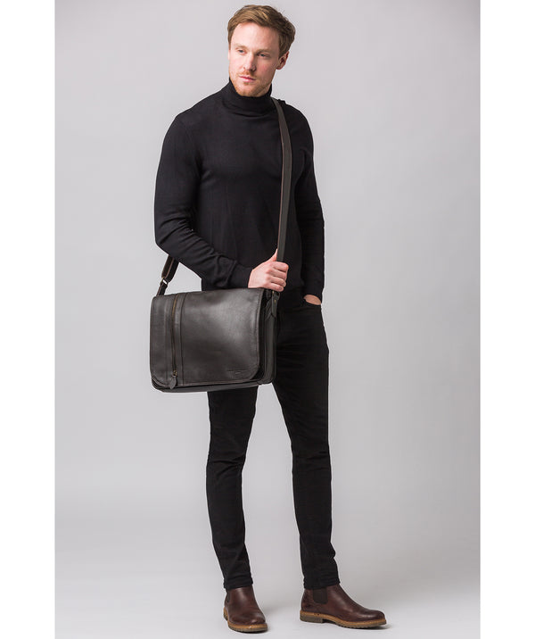 'Jefferson' Brown Leather Messenger Bag