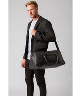 'Monty' Black Leather Holdall image 2