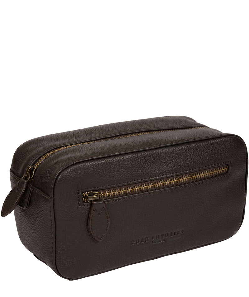 'Jetty' Brown Leather Washbag image 5