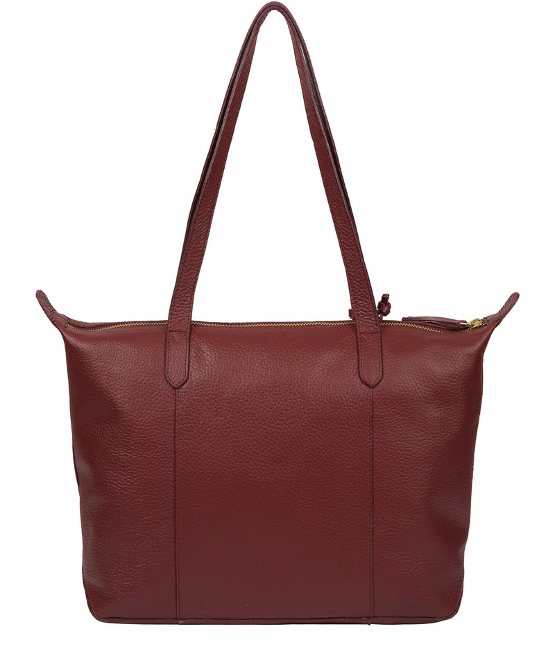 'Oval' Burgundy Leather Tote Bag image 3