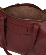 'Oval' Burgundy Leather Tote Bag image 4