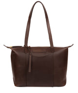 'Oval' Chocolate Leather Tote Bag image 1