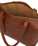 'Oval' Cognac Leather Tote Bag Pure Luxuries London