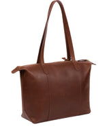 'Oval' Conker Brown Leather Tote Bag image 3