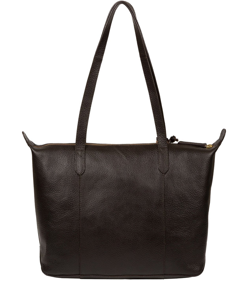 'Oval' Dark Brown Leather Tote Bag