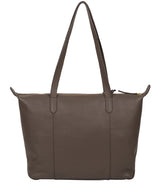 'Oval' Grey Leather Tote Bag Pure Luxuries London