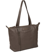 'Oval' Grey Leather Tote Bag Pure Luxuries London