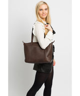 'Oval' Hickory Leather Tote Bag Pure Luxuries London