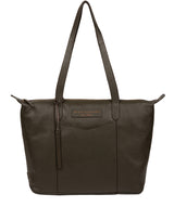 'Oval' Hunter Green Leather Tote Bag image 1