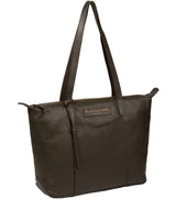 'Oval' Hunter Green Leather Tote Bag image 5