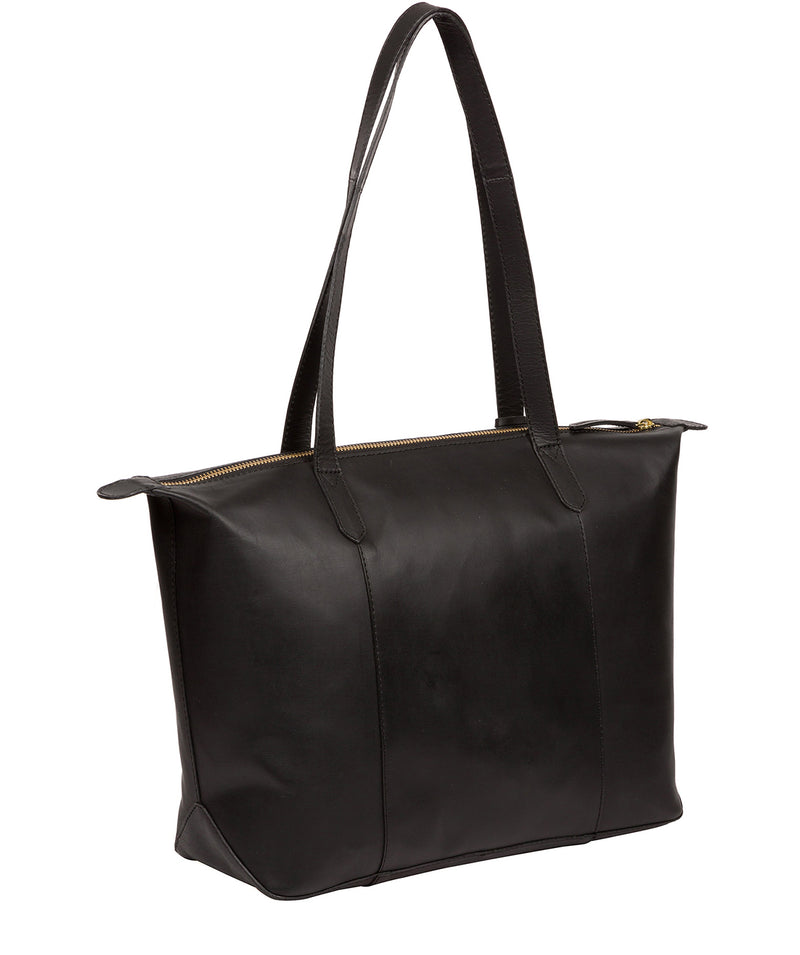 'Oval' Liquorice Leather Tote Bag image 3