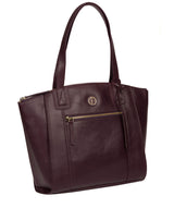 'Ashbourne' Blackberry Leather Tote Bag Pure Luxuries London