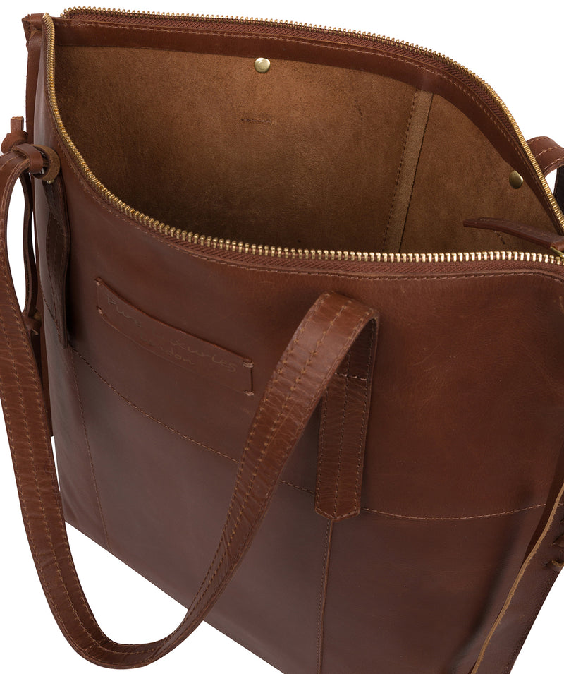 'Aldgate' Conker Brown Leather Tote Bag image 4