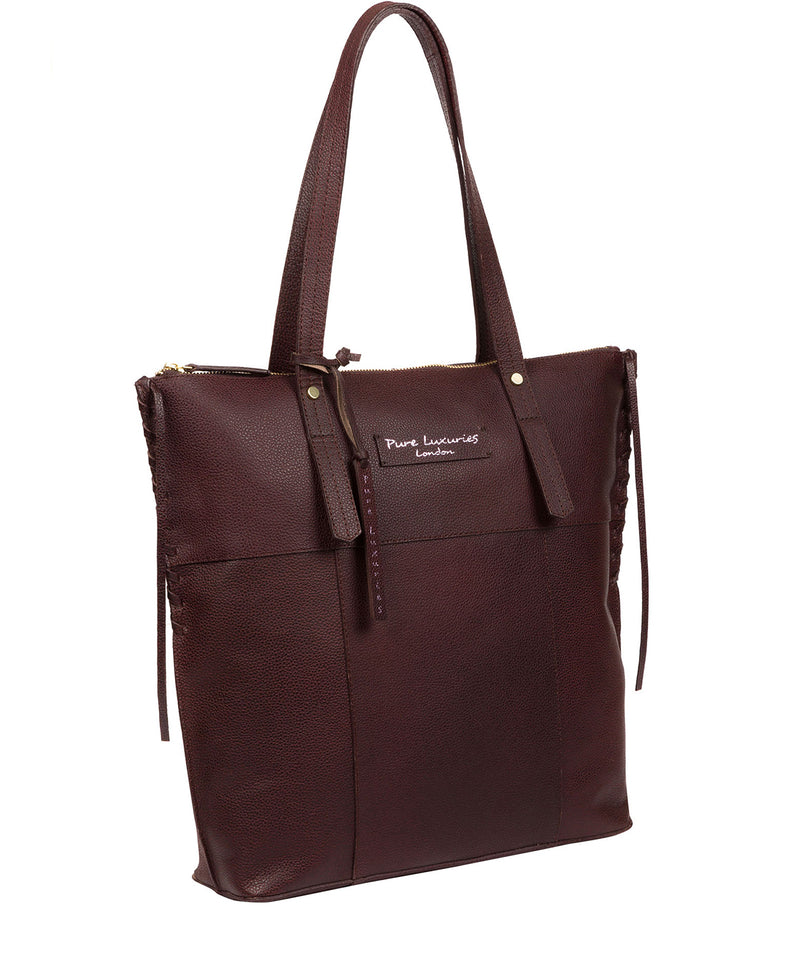 'Aldgate' Oxblood Leather Tote Bag Pure Luxuries London